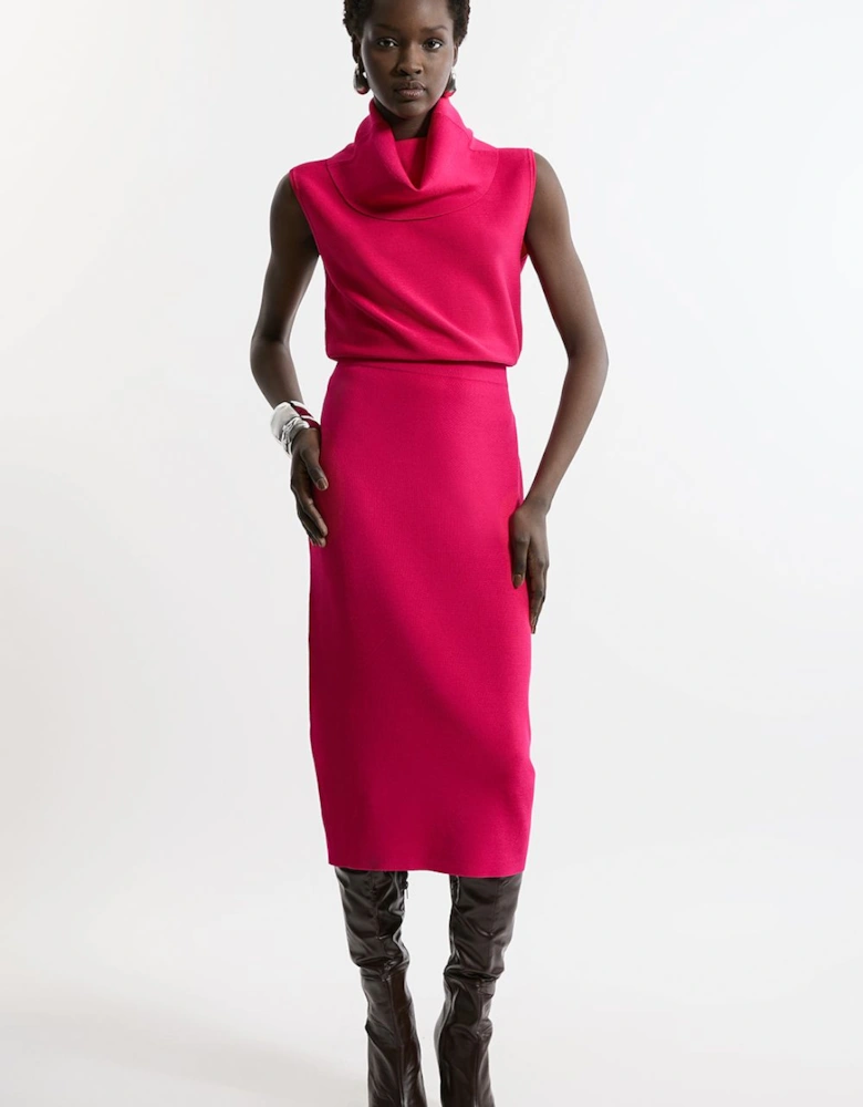 Polished Slinky Knit Pencil Skirt