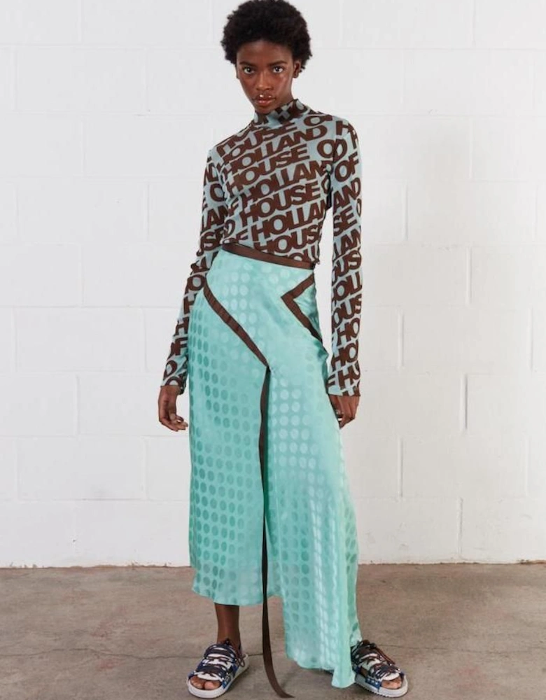 Jacquard Mint Midi Skirt