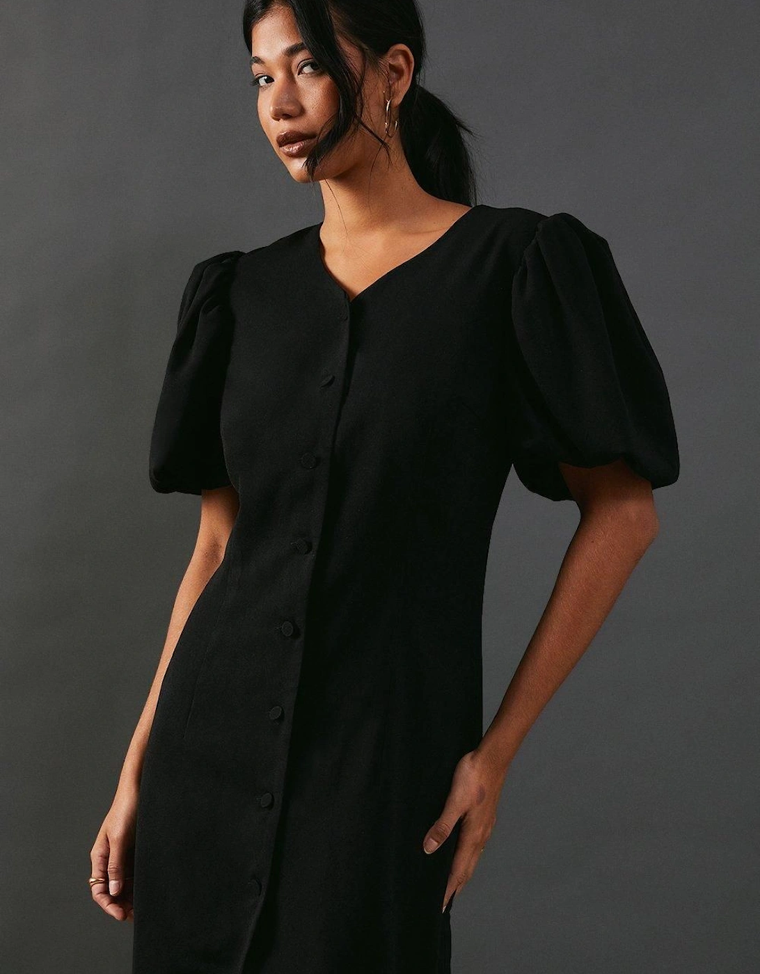 Puff Sleeve Mini Tailored Dress, 2 of 1