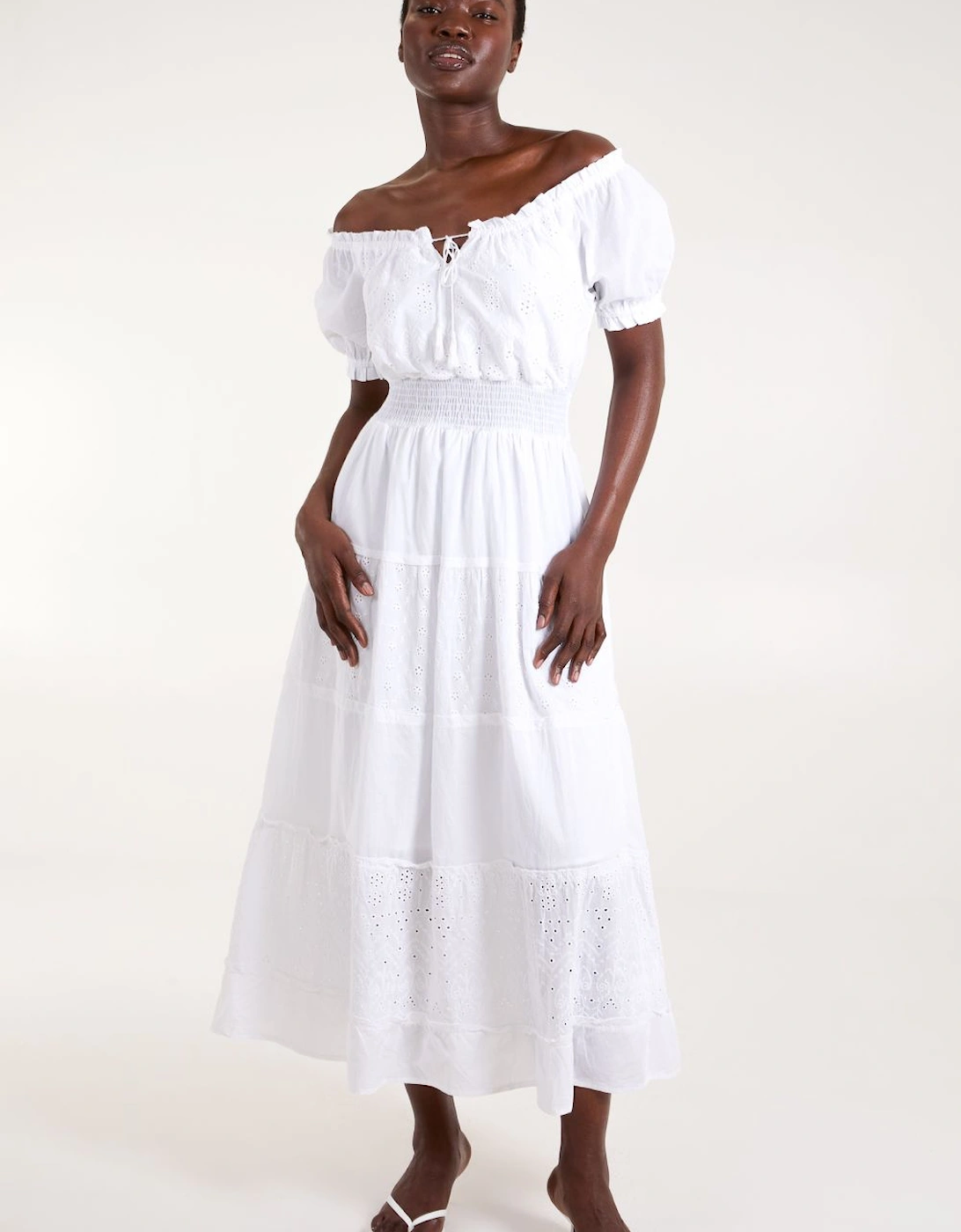 Milkmaid Broderie Tiered Maxi Dress, 2 of 1