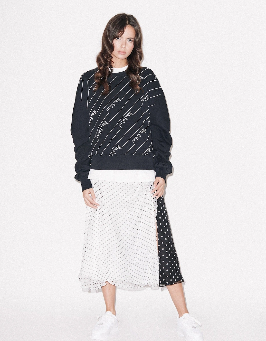 Gathered Sleeve Mono Sweatshirt, 2 of 1