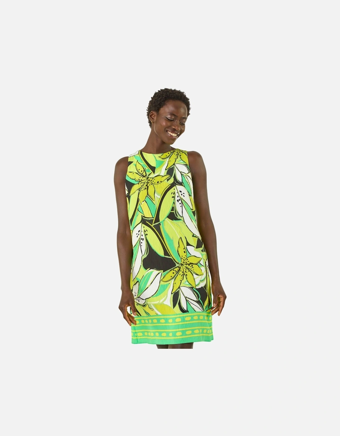 Tropical Leaf Border Shift Dress, 2 of 1