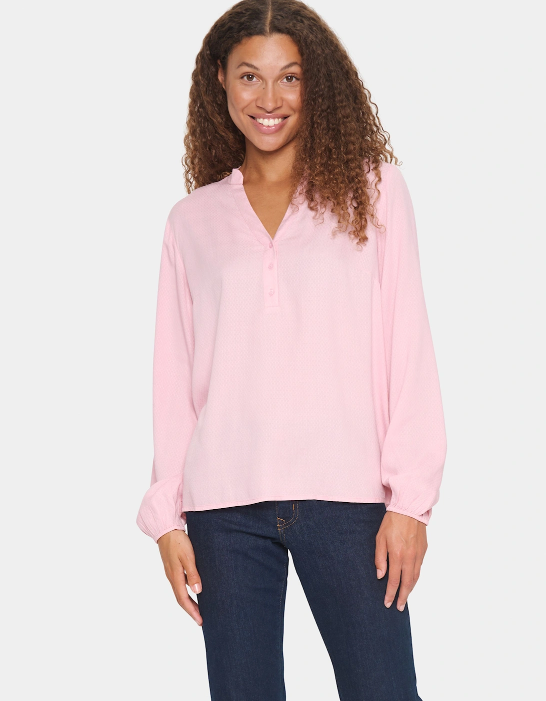 CampanulaSZ V-notch Neck Buttons Blouse, 2 of 1