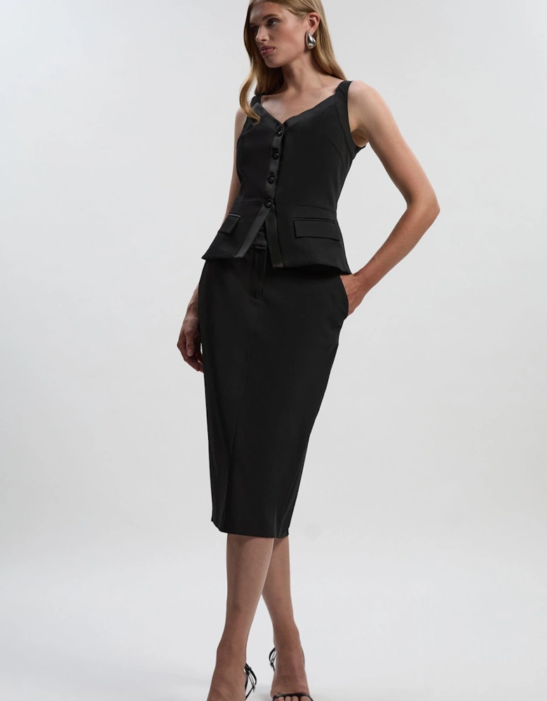 Tailored Tux High Waisted Pencil Skirt