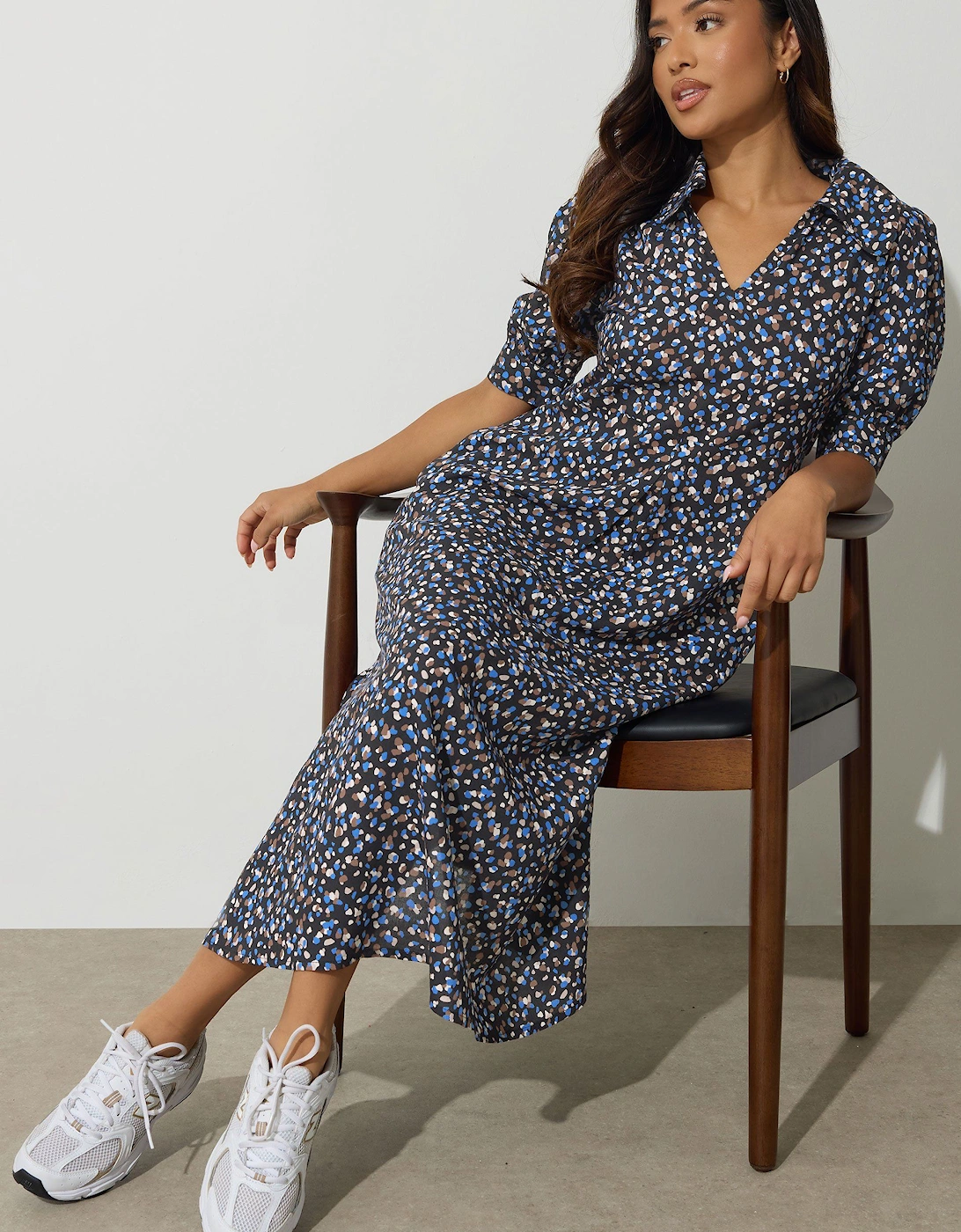Petite Spot Collar Midaxi Dress, 2 of 1