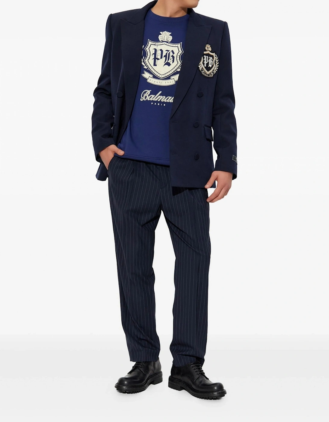 College Emblem Sweatshirt Blue