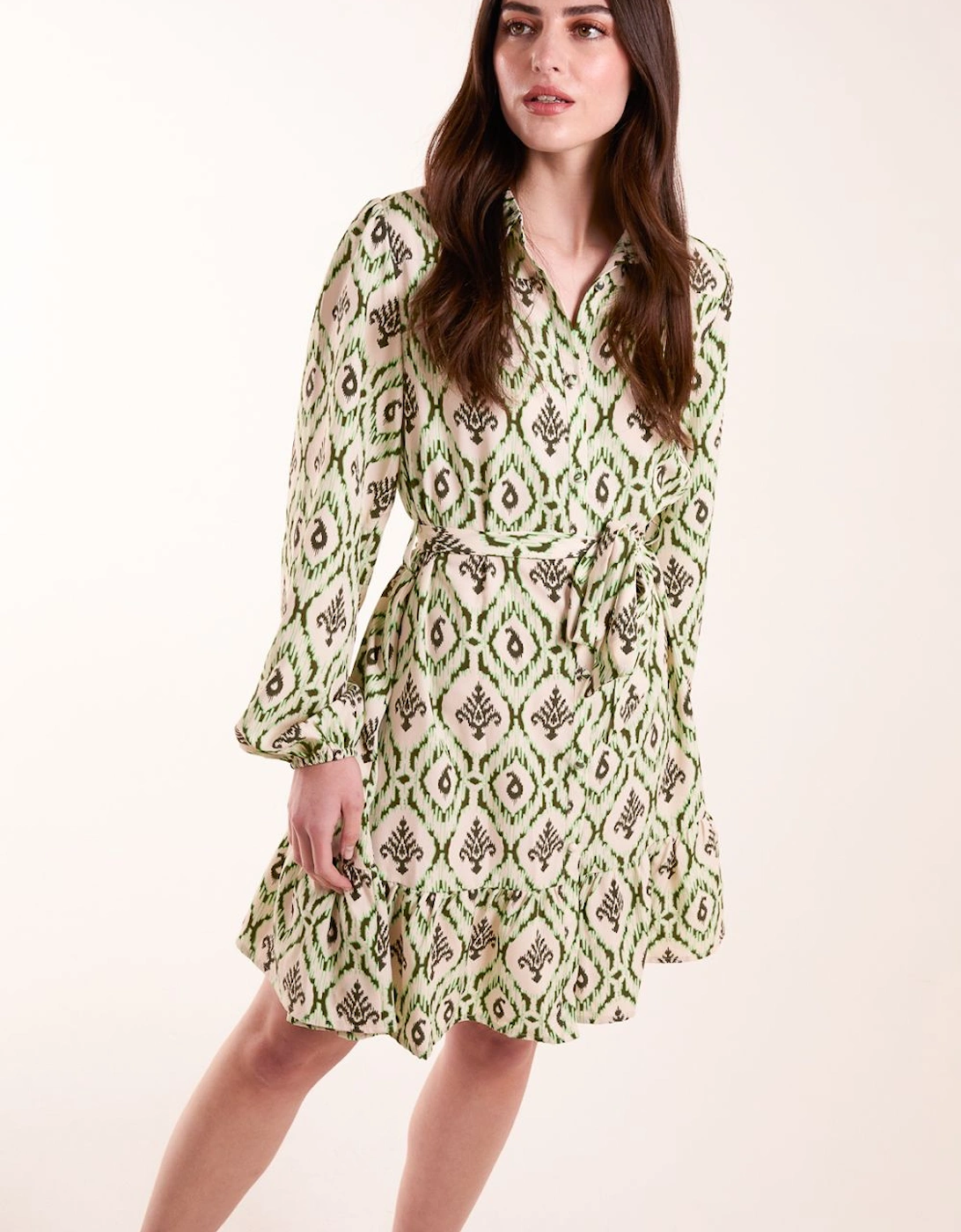 Long Sleeve Mini Shirt Dress, 2 of 1