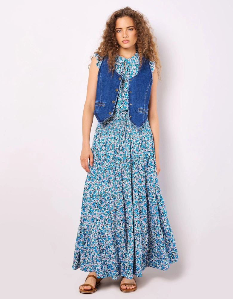 Ditsy Floral Tiered Maxi Skirt