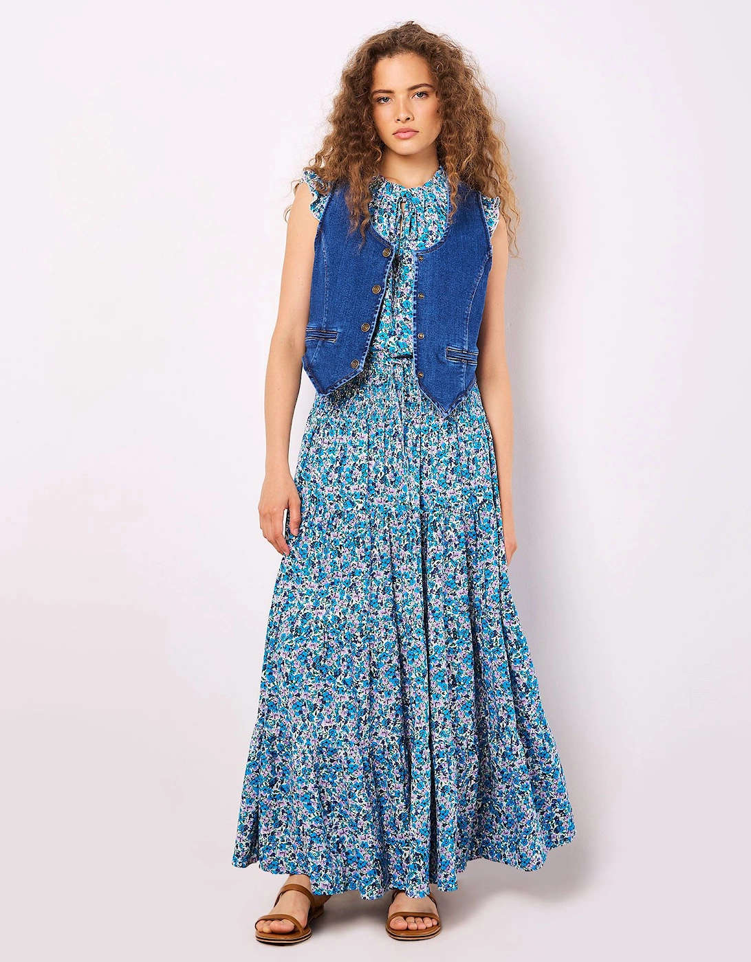 Ditsy Floral Tiered Maxi Skirt, 2 of 1