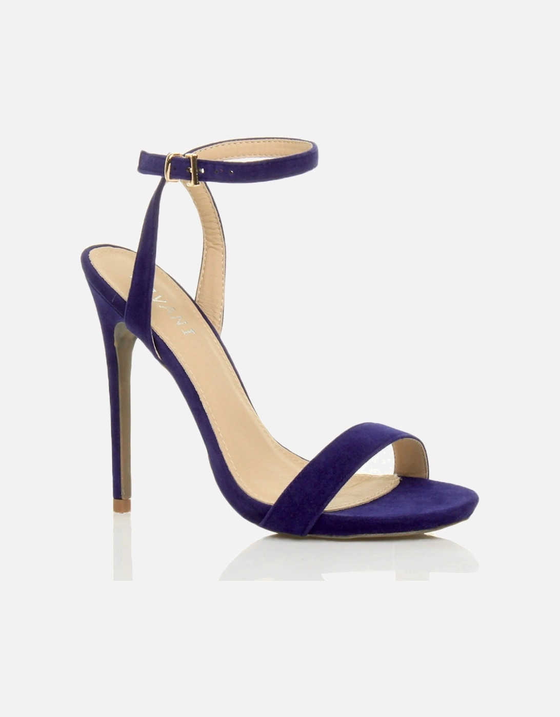 High  Heel Ankle Strap Barely There Faux Suede Heeled Sandals, 2 of 1