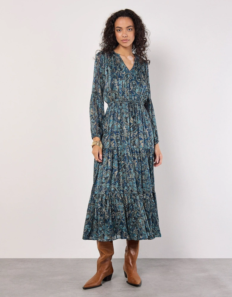Paisley Sparkle Midaxi Dress