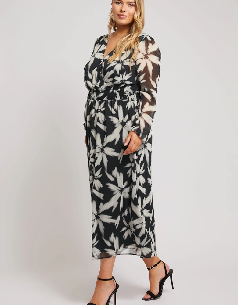 Printed Maxi Wrap Dress