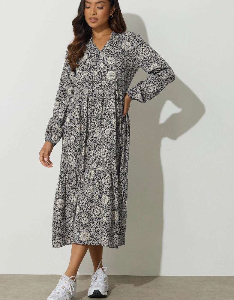 Petite Floral Tie Midaxi Dress