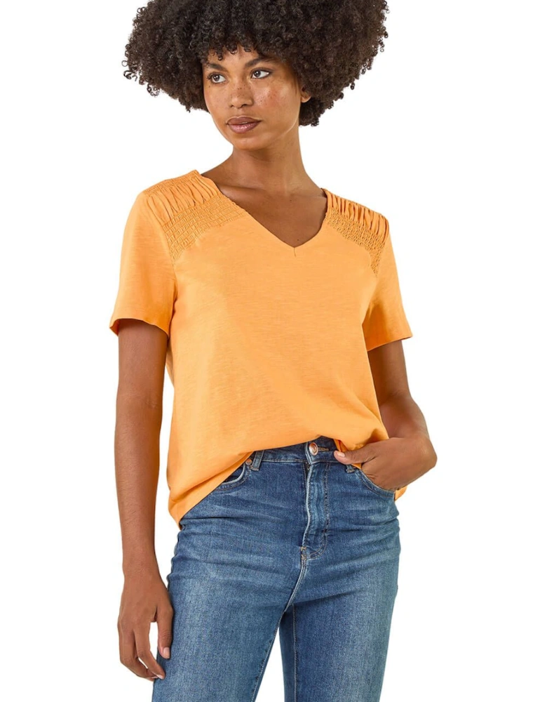 Shirred Shoulder T-Shirt