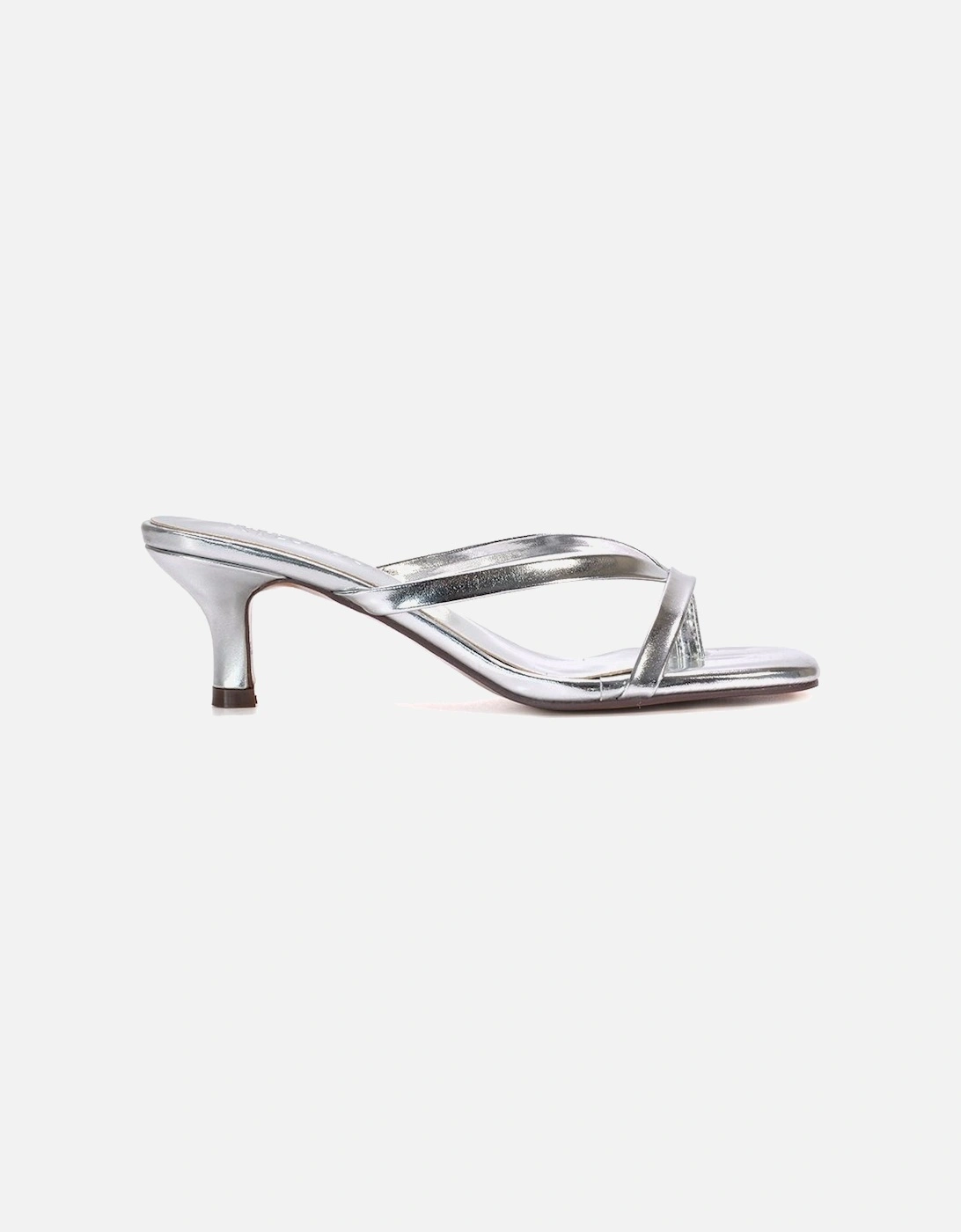 'Tiana' Slip On Mid Kitten Heel Mules Square Toe Sandals, 2 of 1