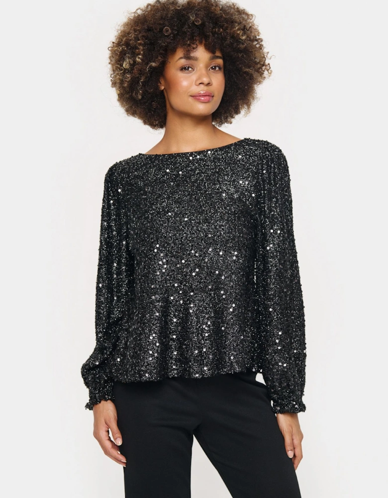 HinnaSZ Blouse Sequins Long Sleeves Sequin