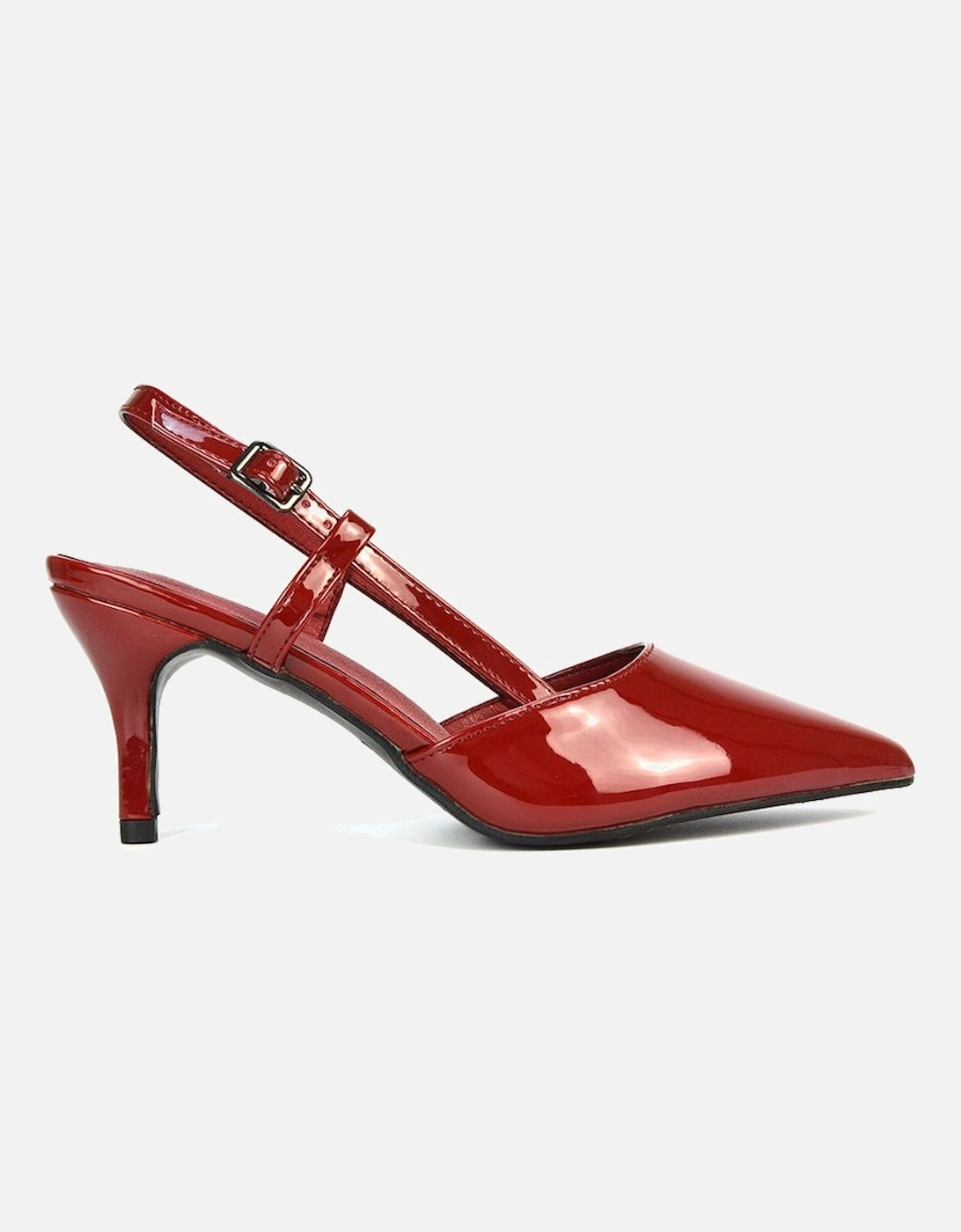 'Karla' Mid Heel Stilettos Pointed Toe Slingback Court Shoes, 2 of 1