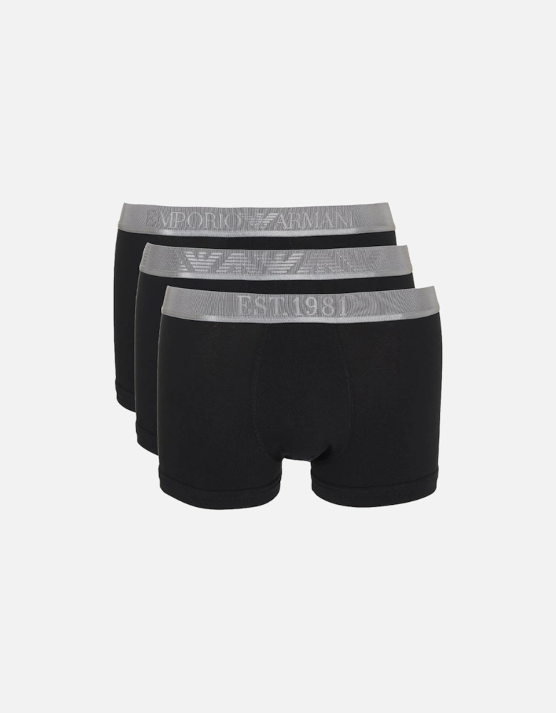 3-Pack Boxer Trunks, Black