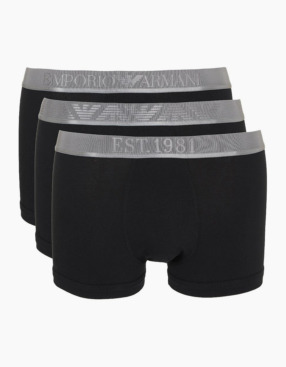 Emporio Armani Men's Black 3-Pack Boxer Trunks, - : 37/36/32 Extra Large