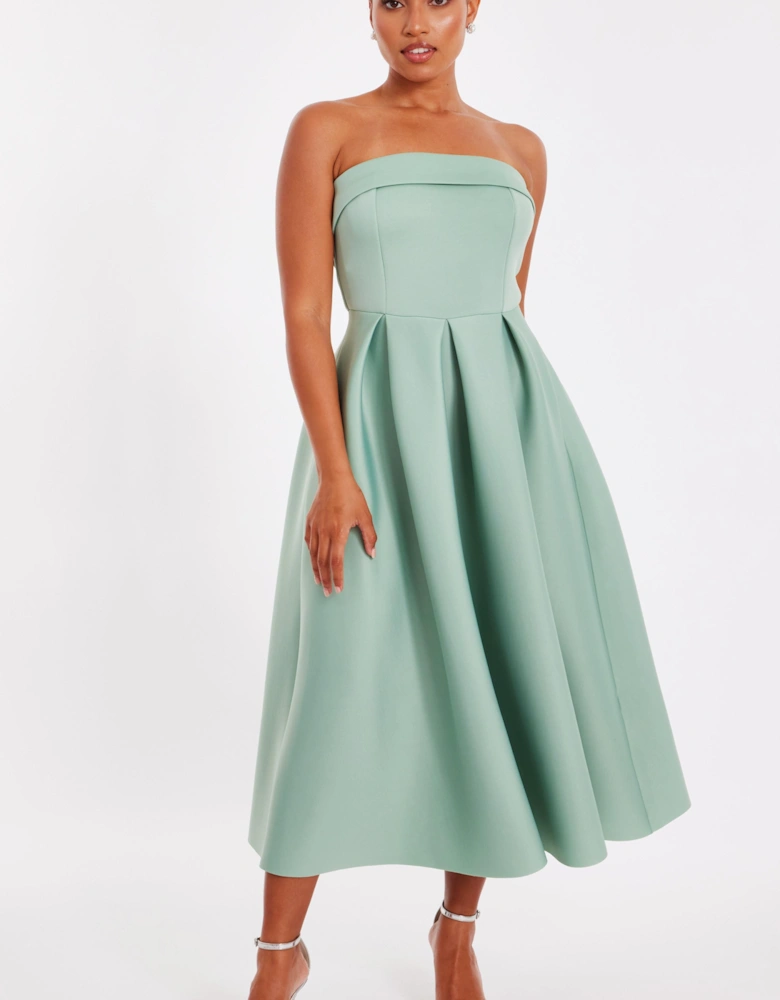 Light Green Petite Bandeau Skater Dress