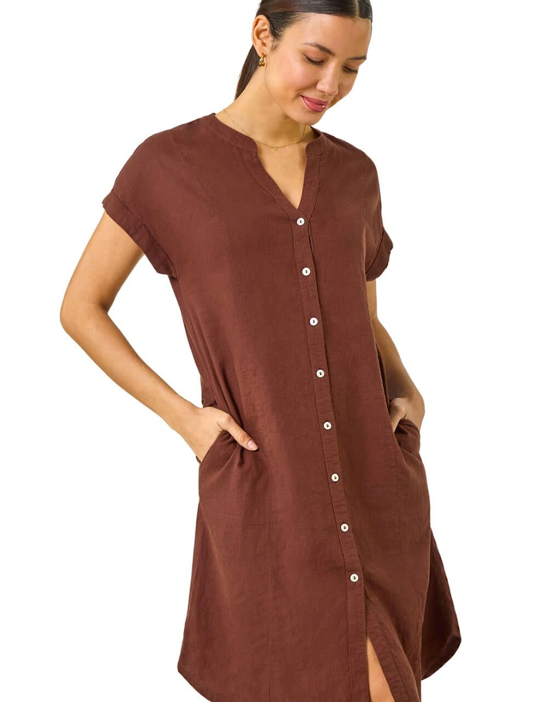 Linen Mix Shift Dress, 2 of 1