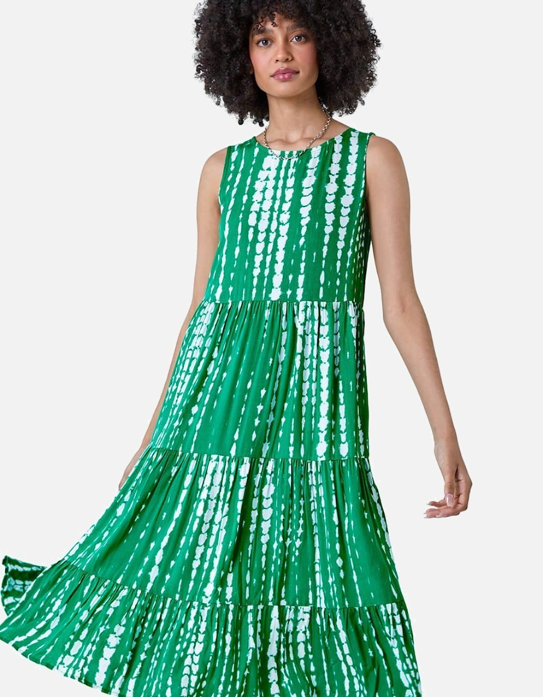 Tie Dye Print Smock Midi Dress, 2 of 1