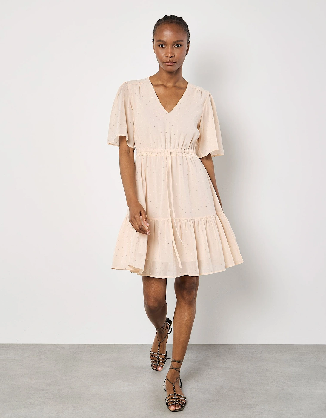Diamante Chiffon Mini Dress, 2 of 1