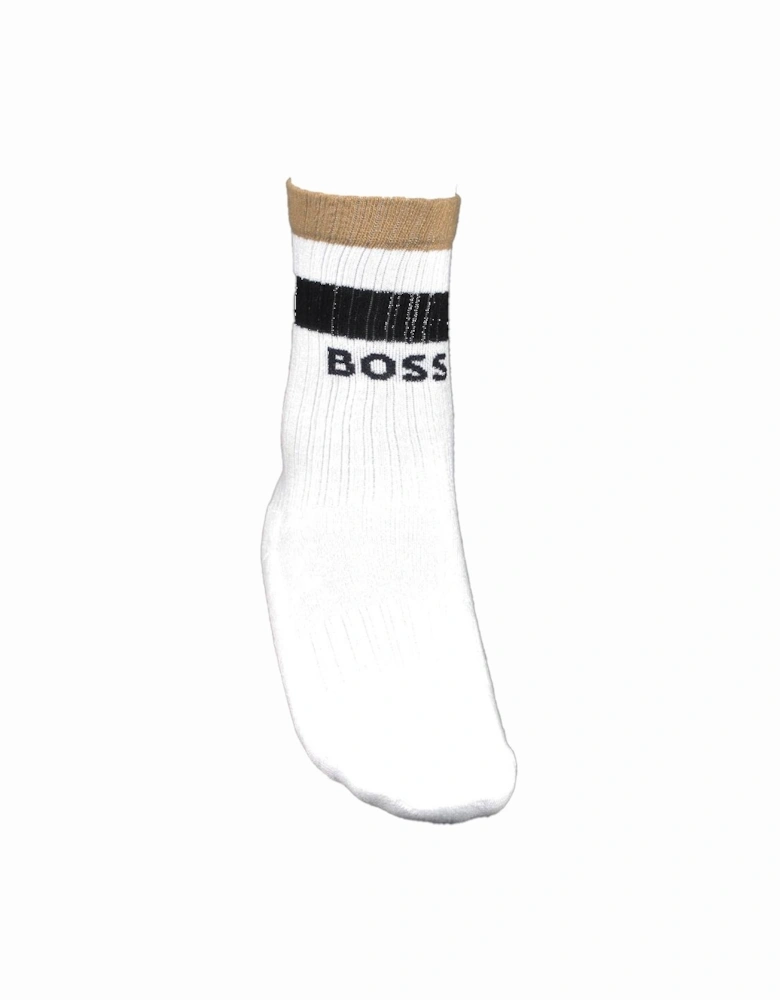 BOSS 3-Pack Qs Rib Iconic Sports Socks, White