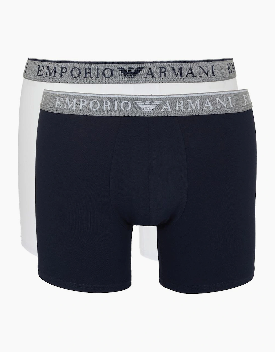 Men's Emporio Armani 2-Pack Endurance Boxer Briefs, White/Armani Blue - Black - Size: 32/30/31