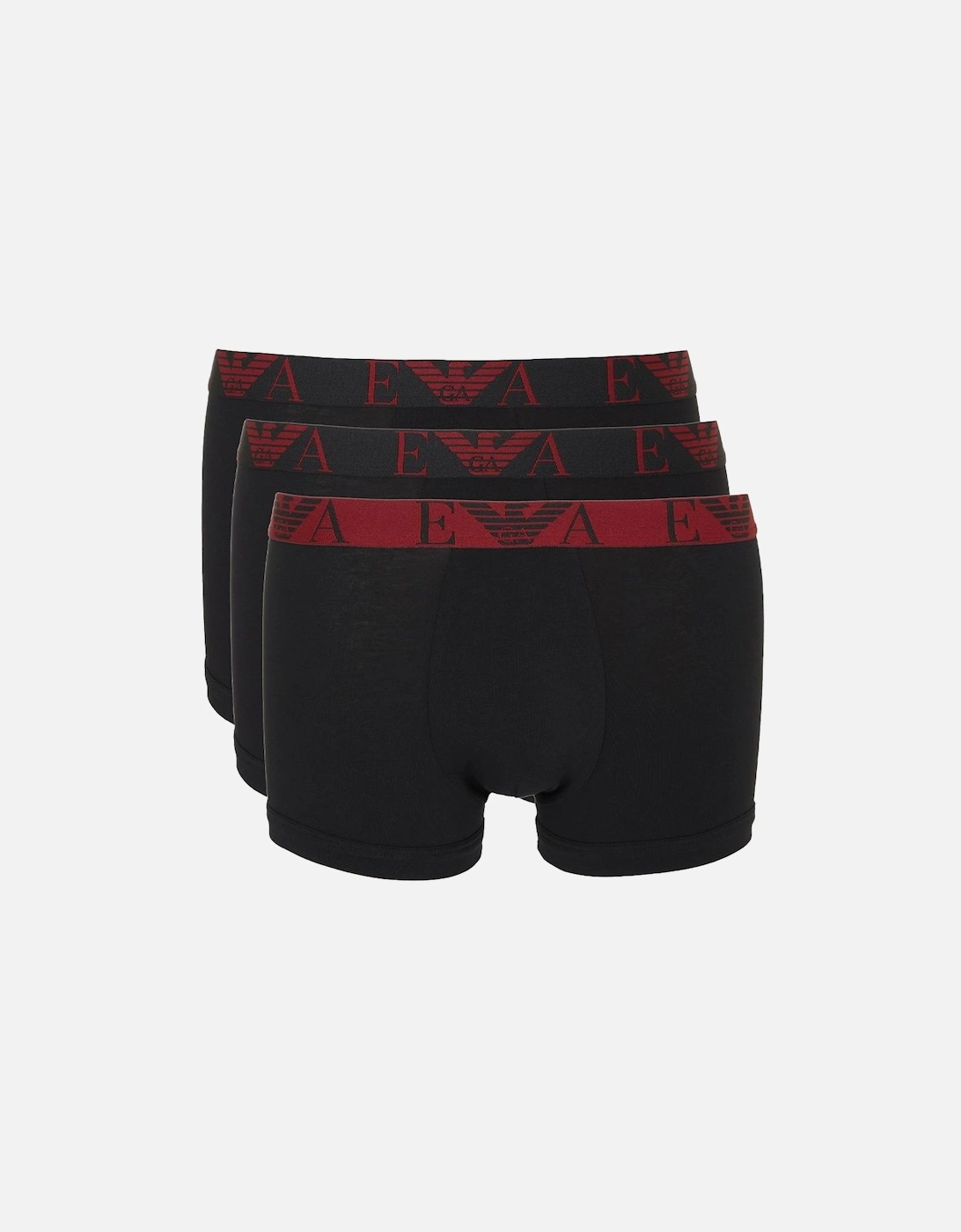 3-Pack Boxer Trunks, Black/Red, 4 of 3