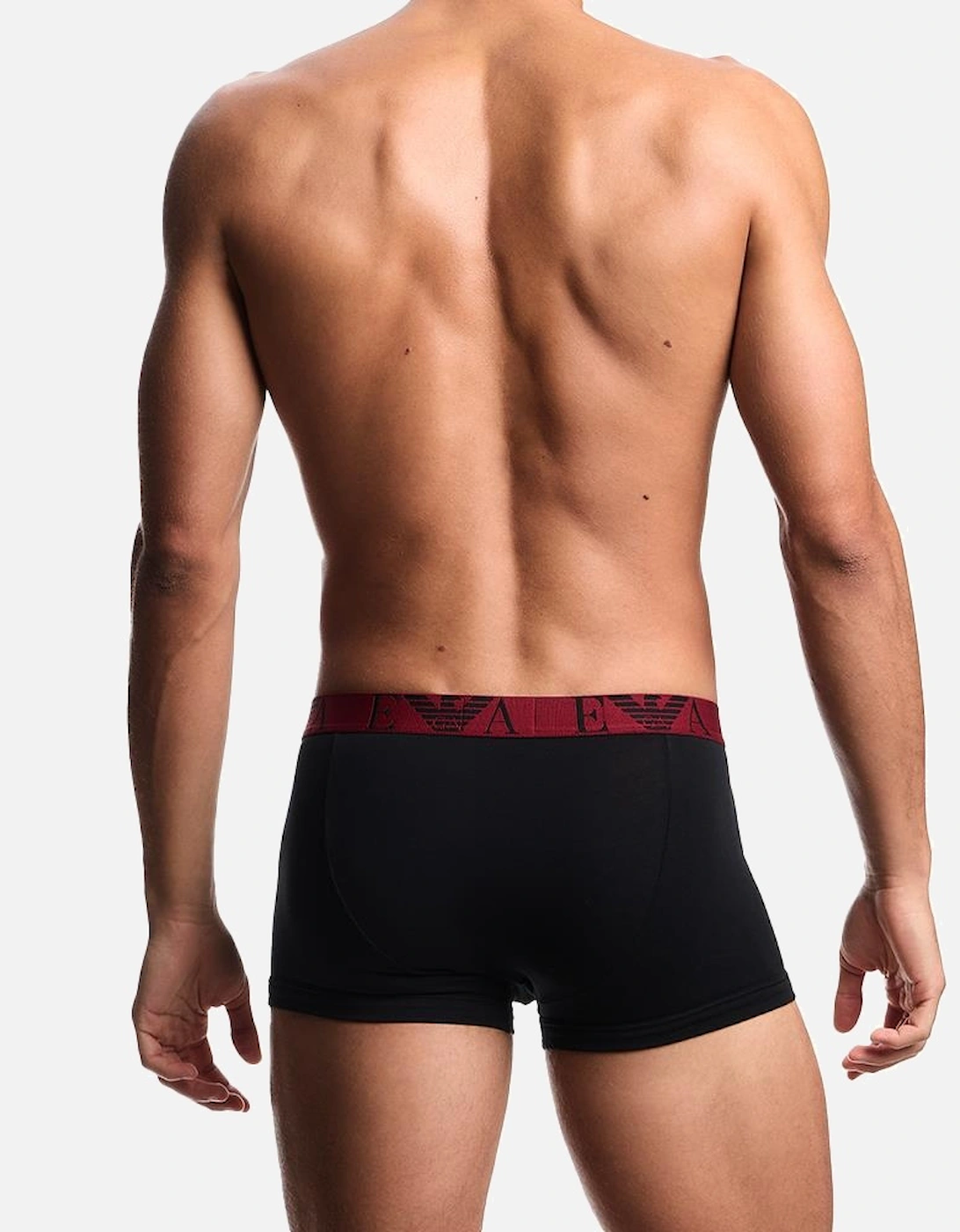 3-Pack Boxer Trunks, Black/Red