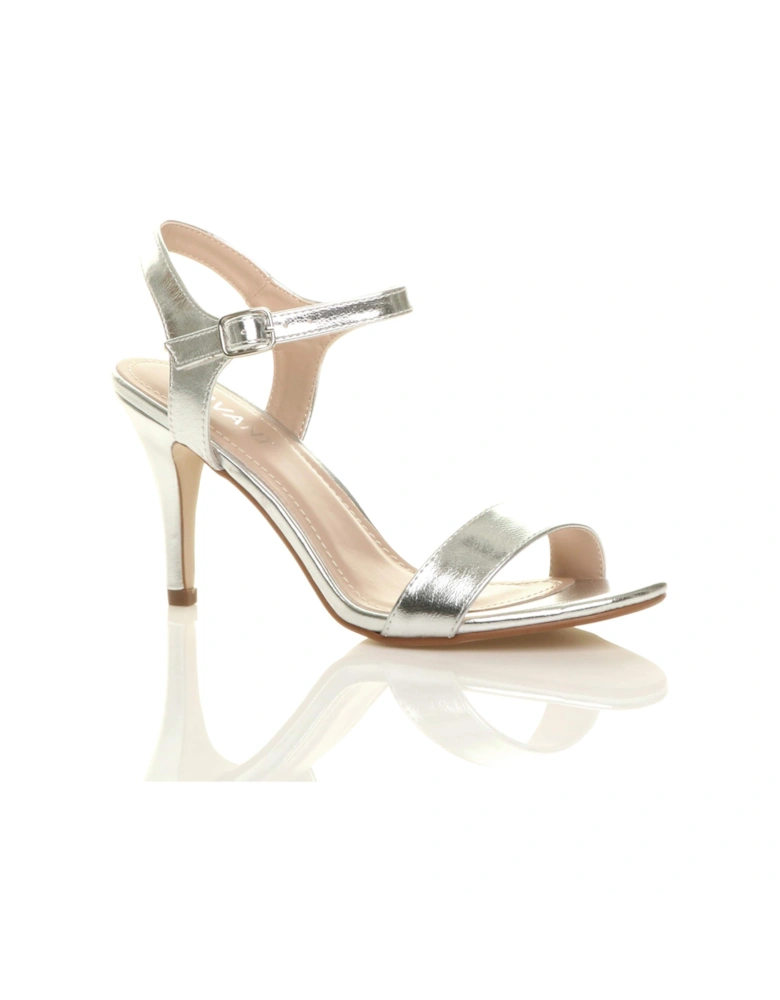 High  Heel Barely There Strappy Faux Leather Heeled Sandals