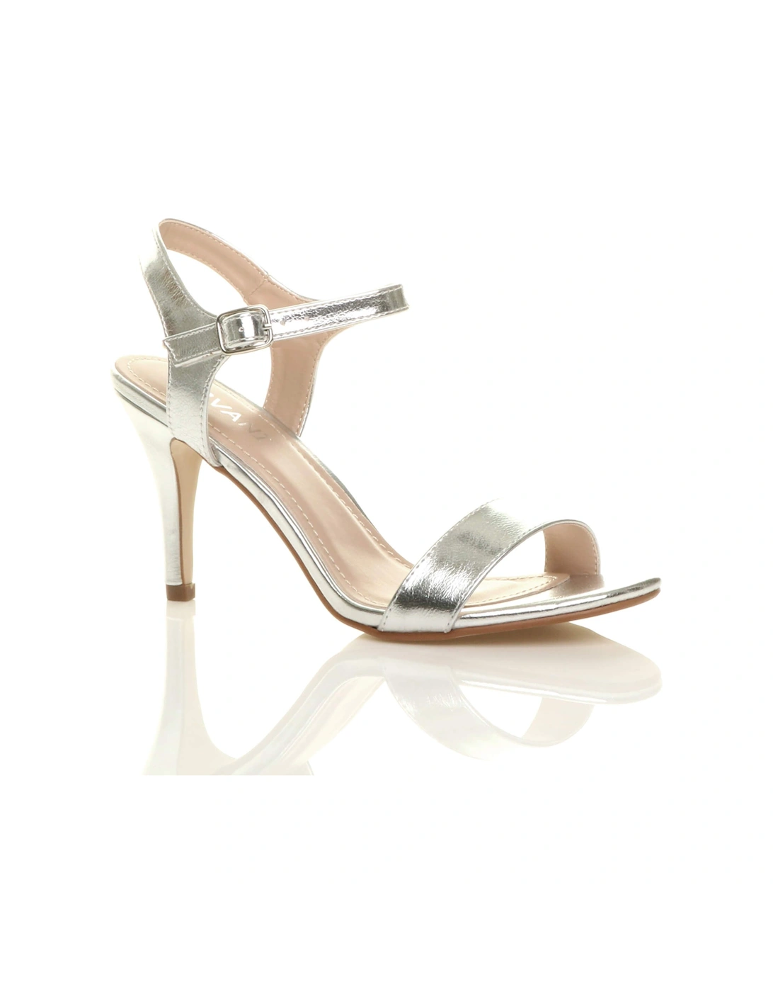 High  Heel Barely There Strappy Faux Leather Heeled Sandals, 2 of 1