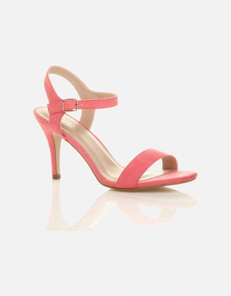 High  Heel Barely There Strappy Faux Suede Heeled Sandals