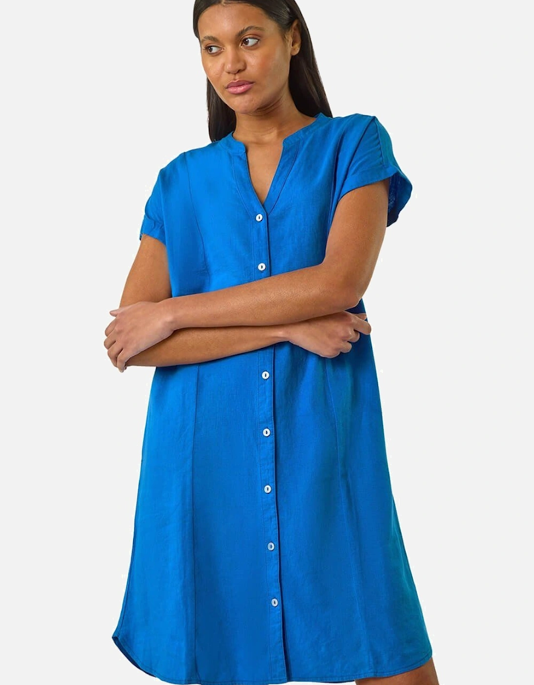 Linen Mix Shift Dress, 2 of 1