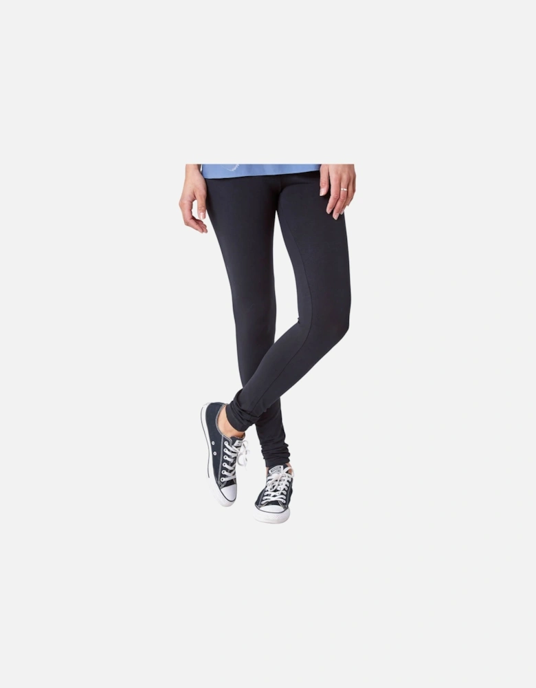 Stretch Plain Elastic Waist Leggings
