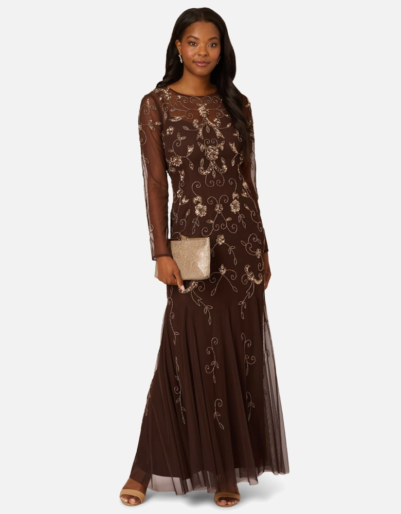 Bead Long Sleeve Dress