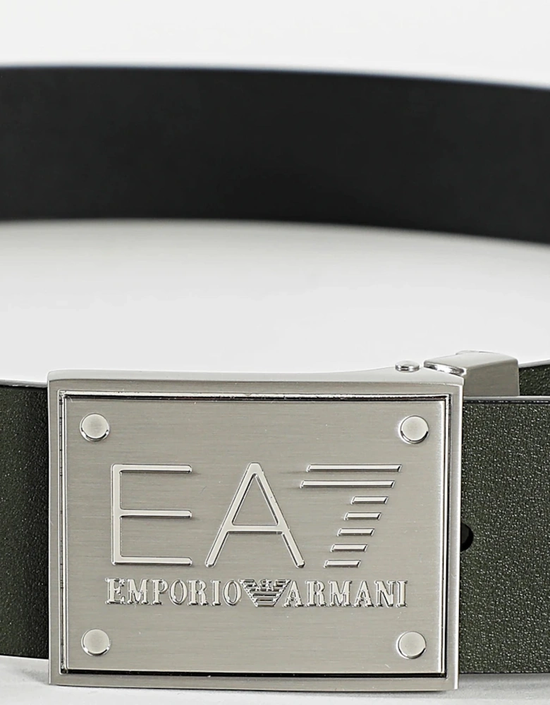 Emporio Armani Reversible Belt Black/Beetle Green