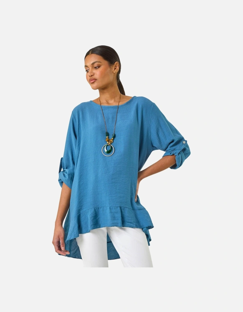 Necklace Frill Hem Tunic Top