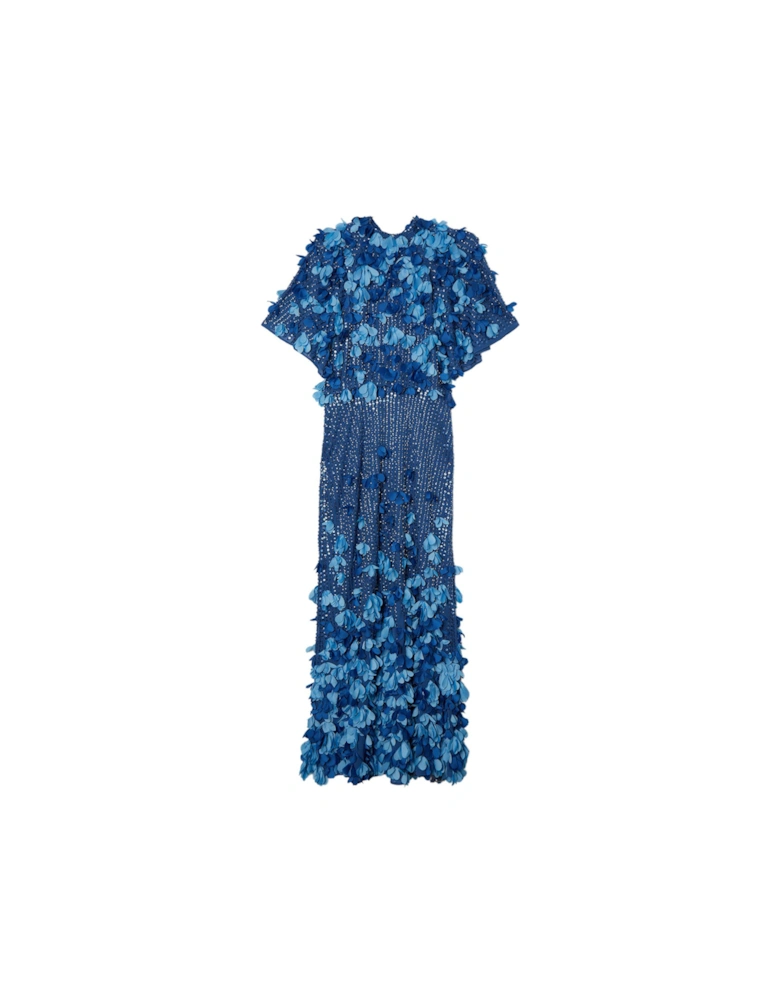 Crystal Applique Angel Sleeve Woven Maxi Dress