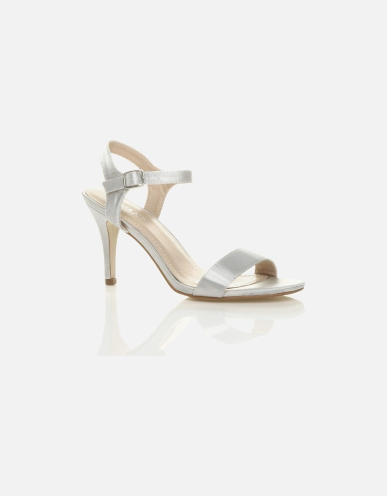 High  Heel Barely There Strappy Satin Heeled Sandals