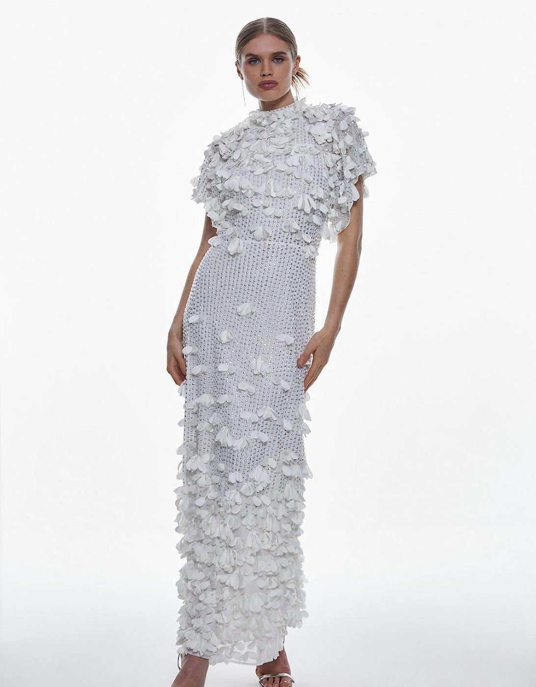 Crystal Applique Angel Sleeve Woven Maxi Dress, 2 of 1