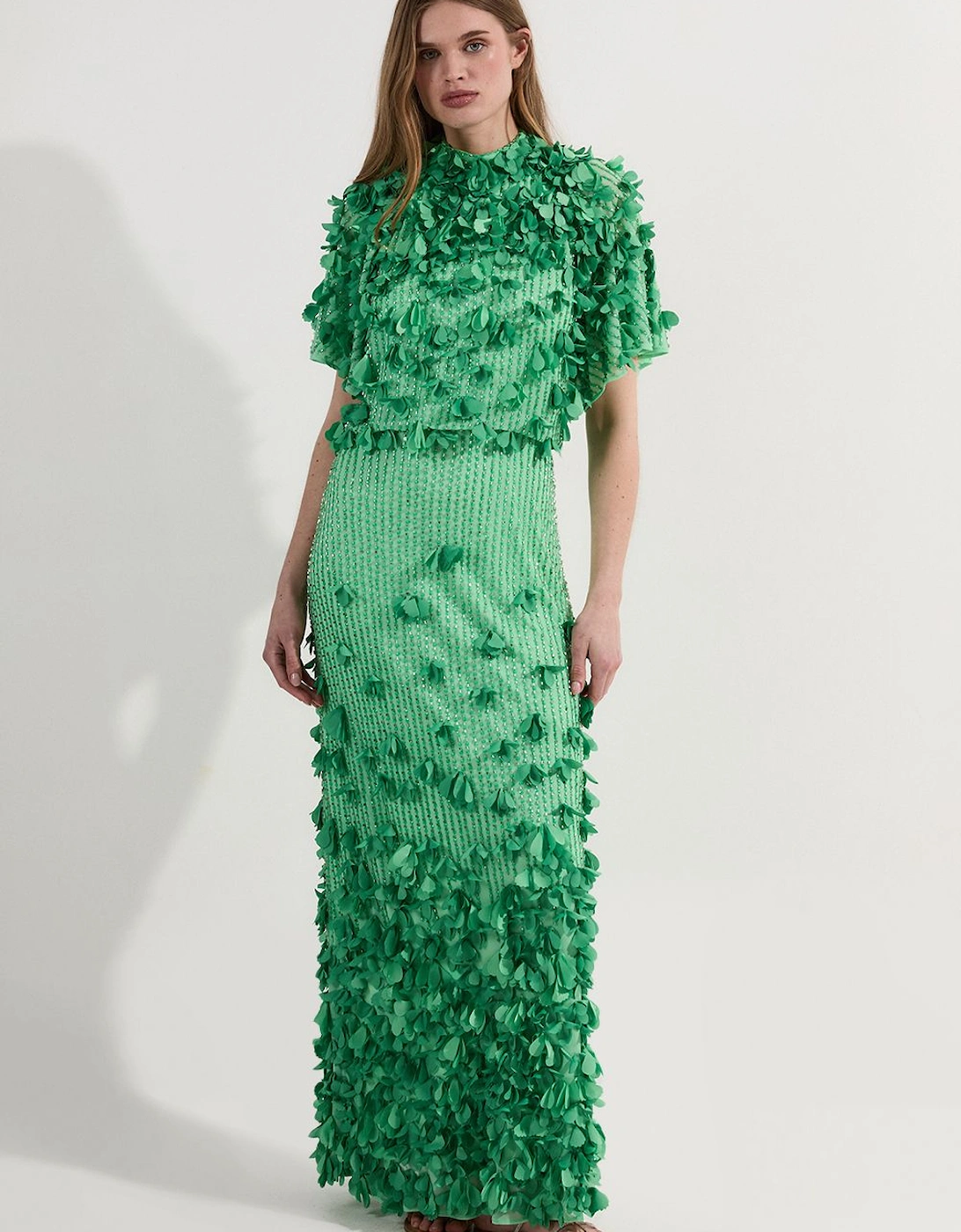 Crystal Applique Angel Sleeve Woven Maxi Dress, 2 of 1