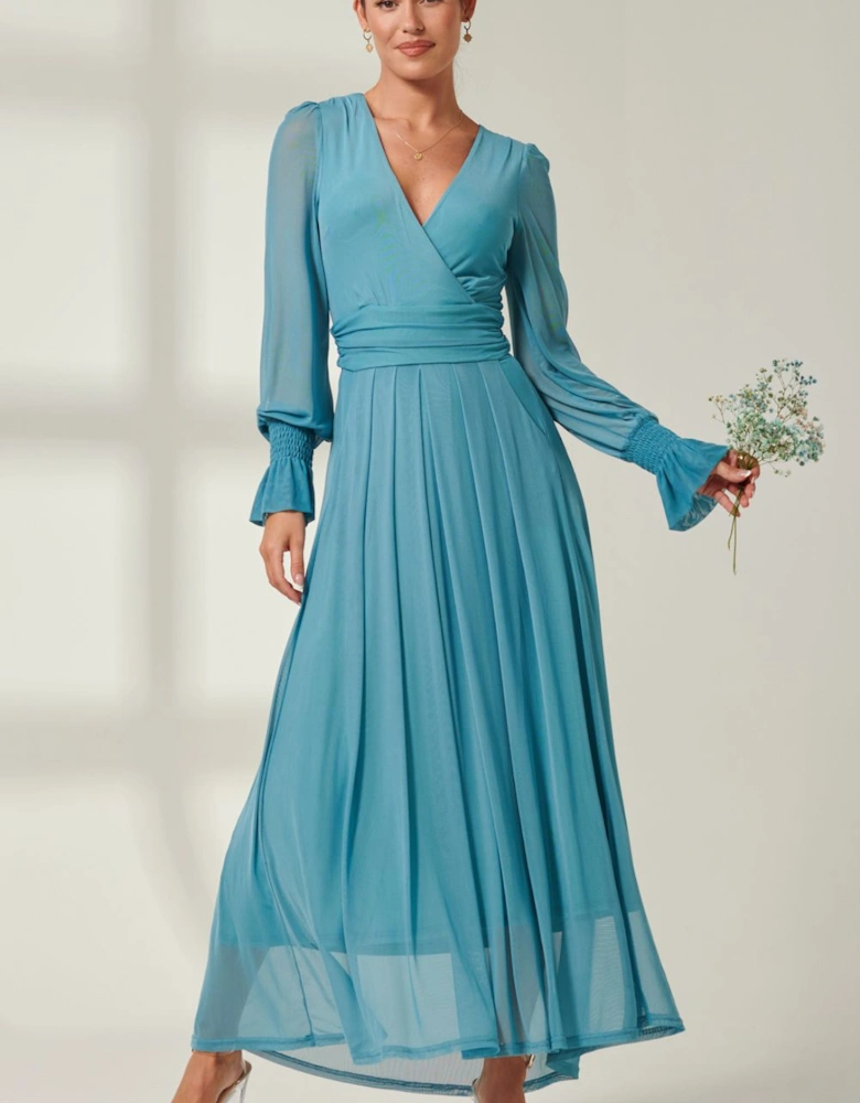 Greta Long Sleeve Mesh Maxi Dress