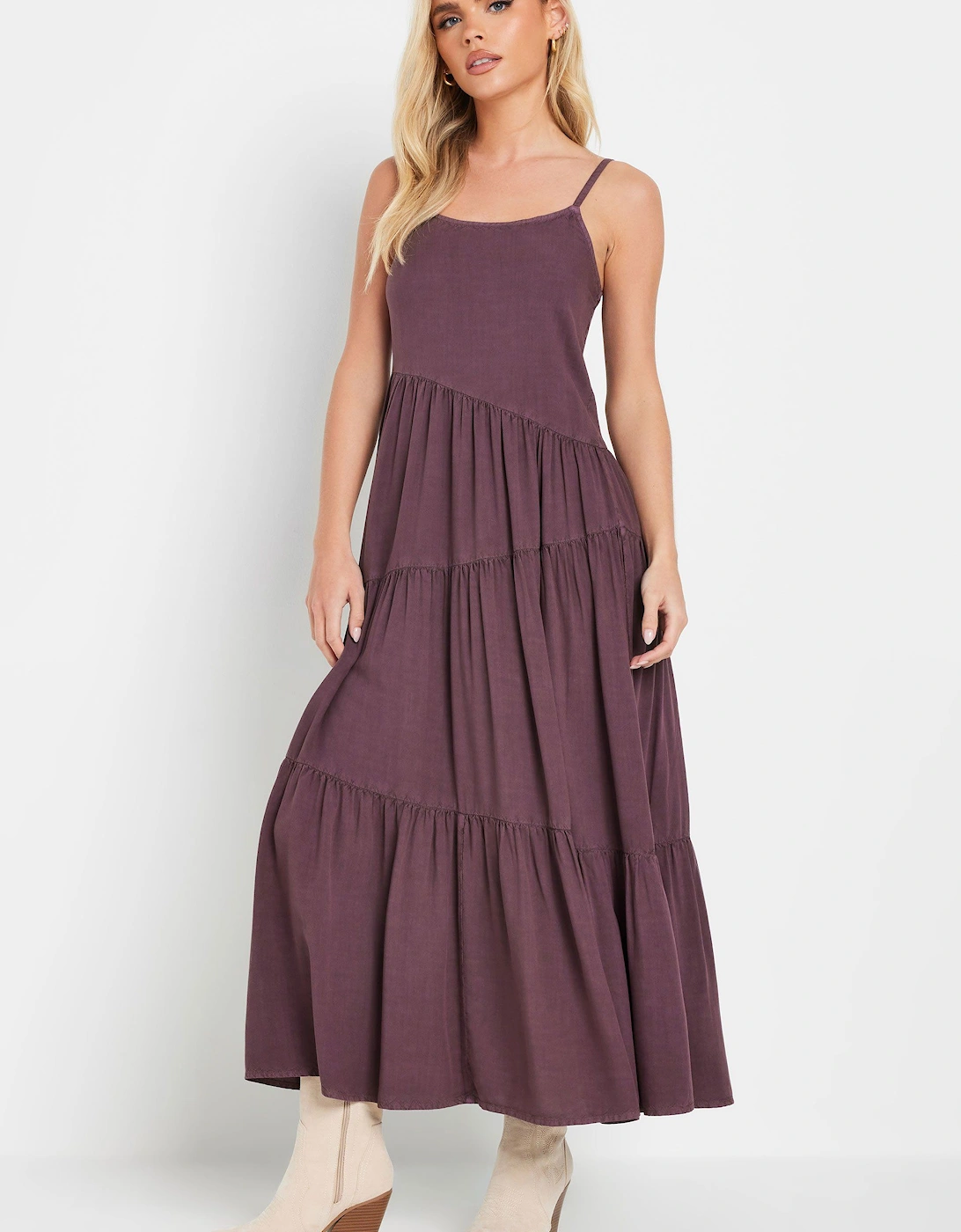 Petite Acid Wash Asymmetric Dress, 2 of 1