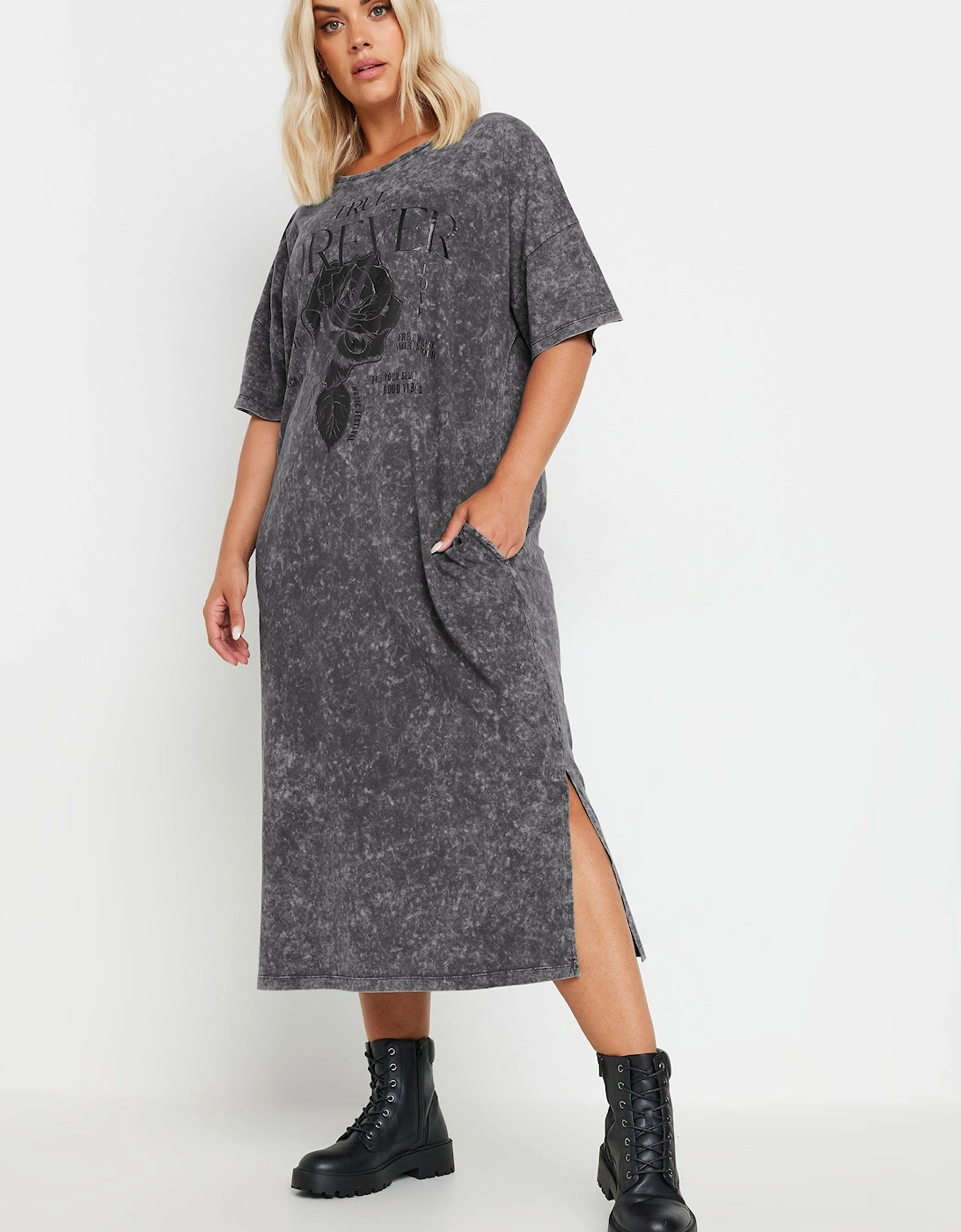 Rose Graphic Print T-Shirt Dress, 2 of 1