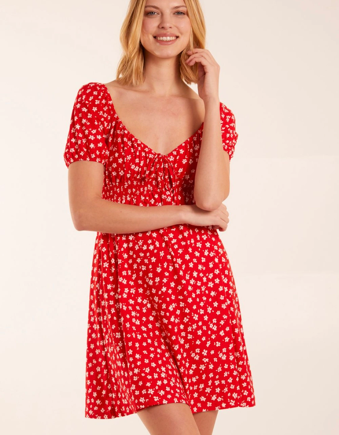 Sweetheart Neck Floral Mini Dress, 2 of 1