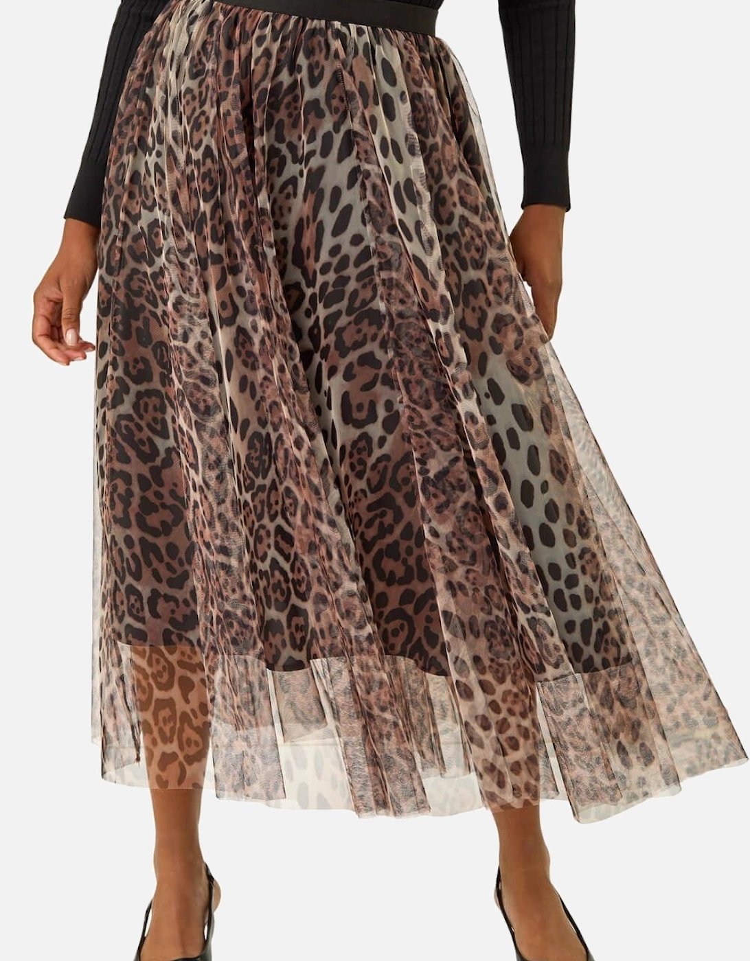Animal Print Mesh Layered Skirt, 2 of 1