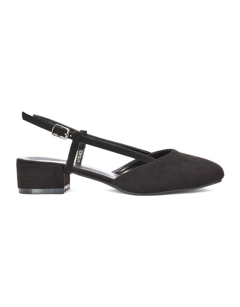 'Kira' Low Heel Court Shoes With Slingback and Buckle