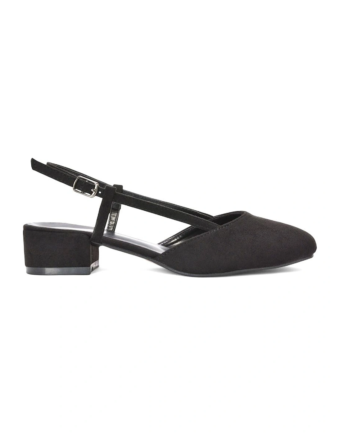 'Kira' Low Heel Court Shoes With Slingback and Buckle, 2 of 1